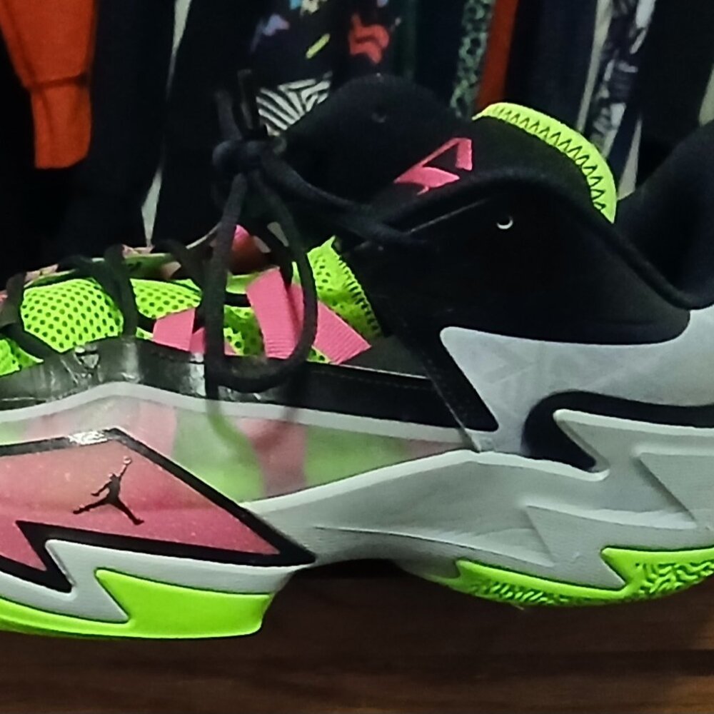 Nike Mens Air Jordan Shoes | One Take 3 Neon Electric Green and Pink |